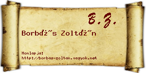 Borbás Zoltán névjegykártya